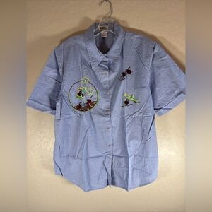 Collections Etc. Embroidered Ladybug Cottage Core Shirt Size L 100% Cotton